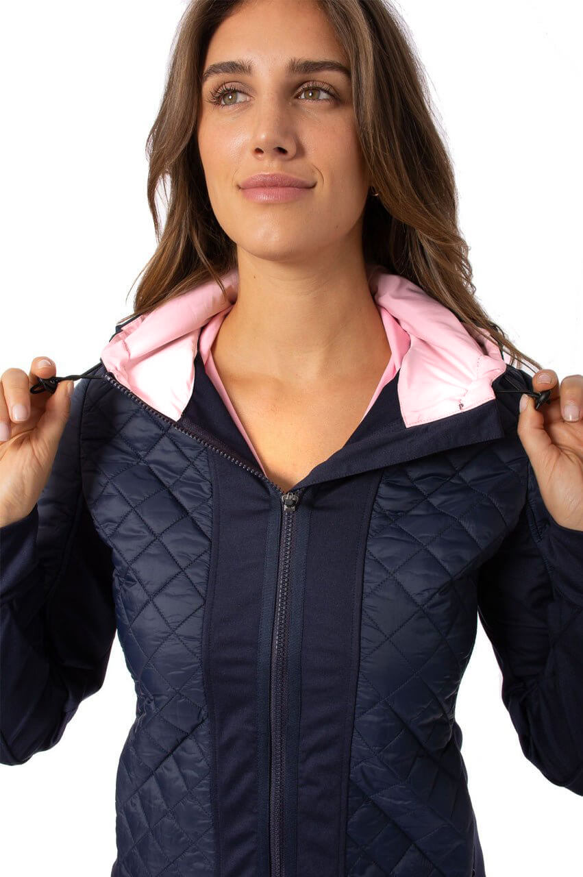 Navy Hooded Windbreaker Jacket - GolftiniTech Jackets