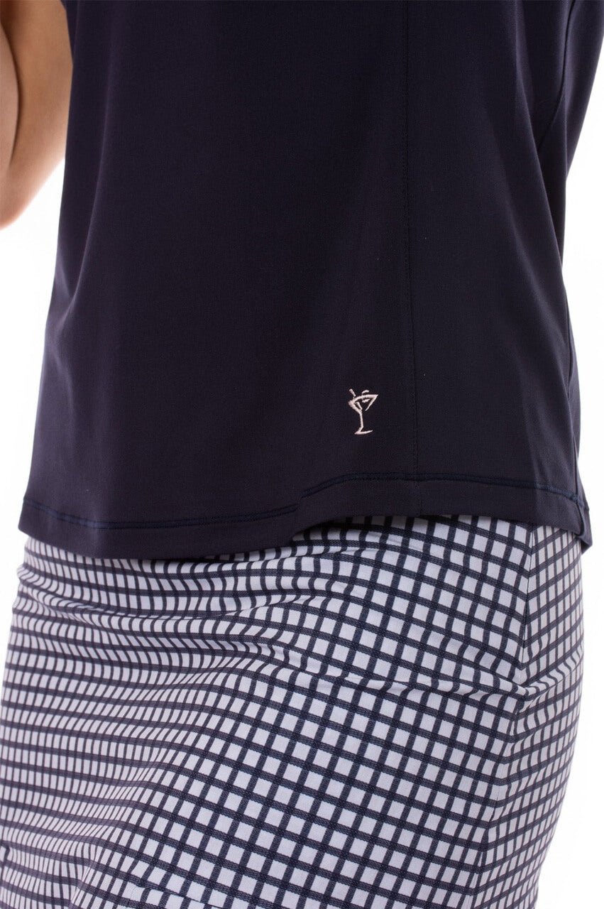 Navy Sleeveless Fabulous Polo - GolftiniTops