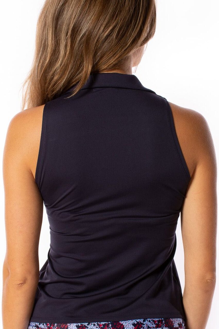 Navy Sleeveless Lisa Sport Polo - GolftiniTops