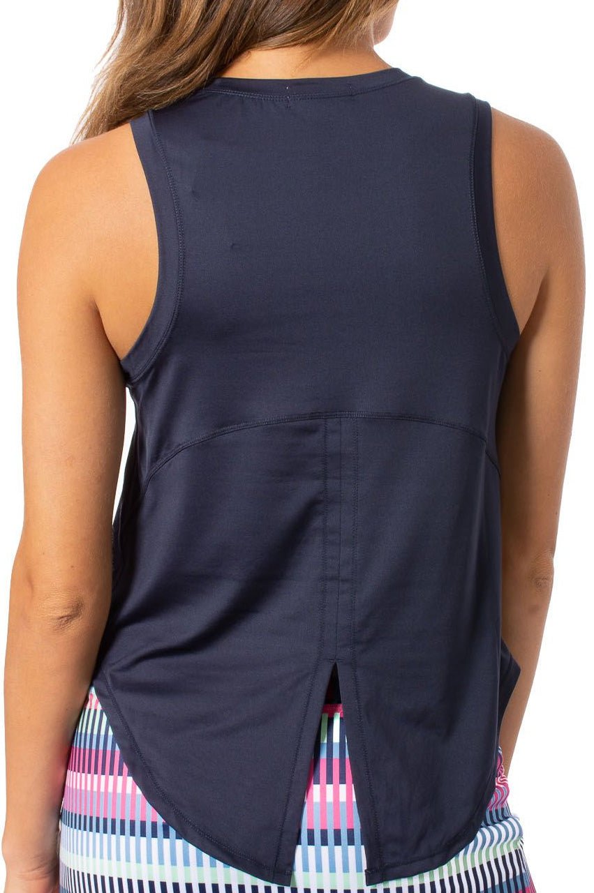 Navy Sleeveless Sport Tie Top - GolftiniTops