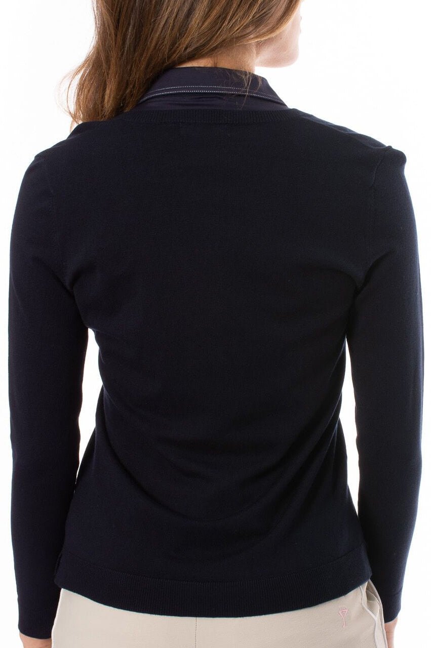 Navy Stretch V - Neck Sweater - GolftiniSweaters