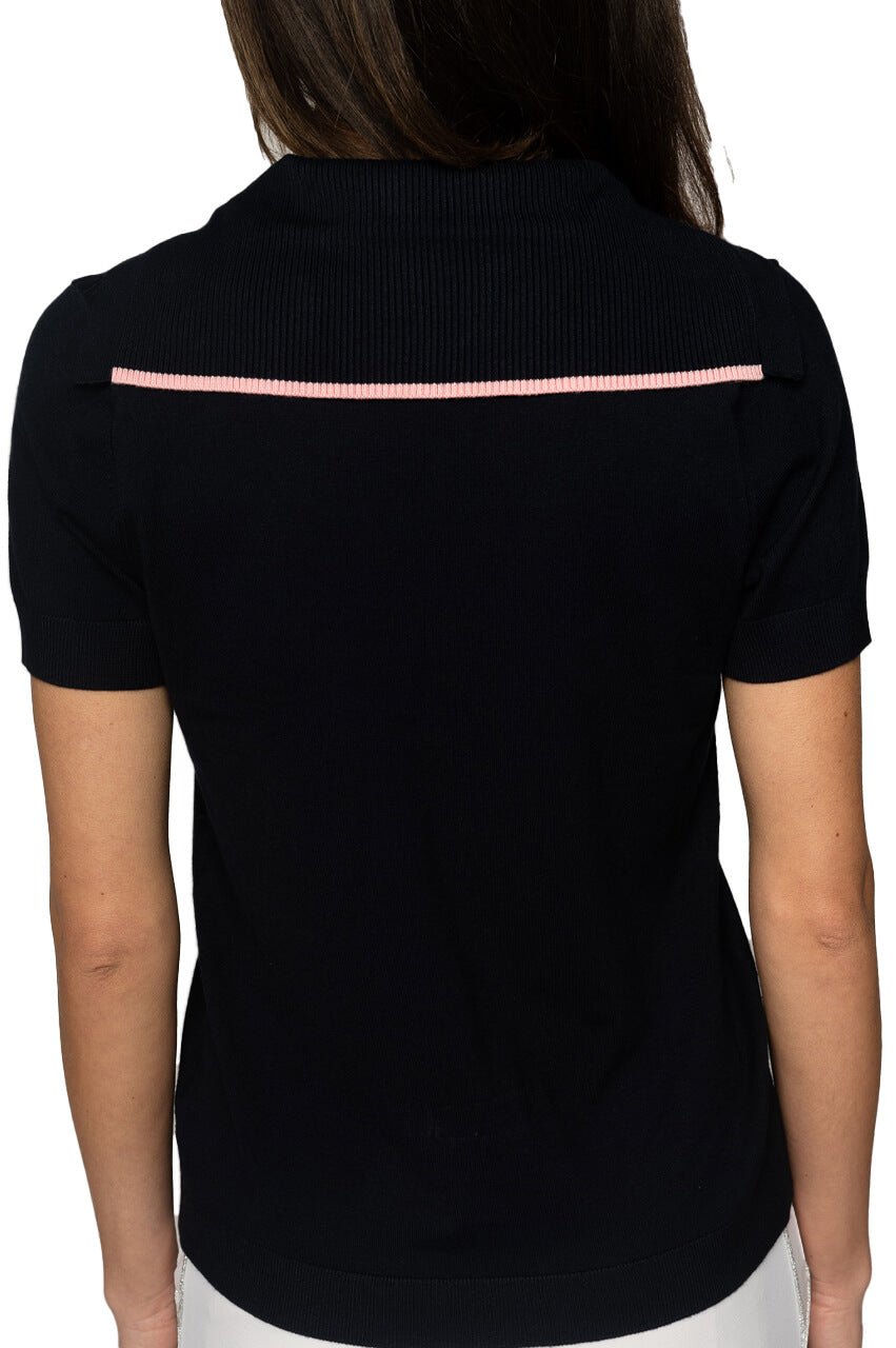 Navy/Light Pink Short Sleeve Sweater - GolftiniSweaters