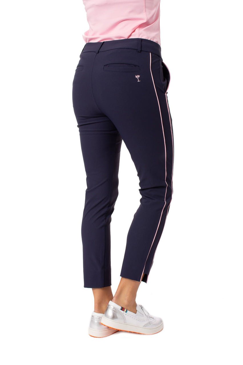 Navy/Light Pink Stretch Ankle Pant - GolftiniPant