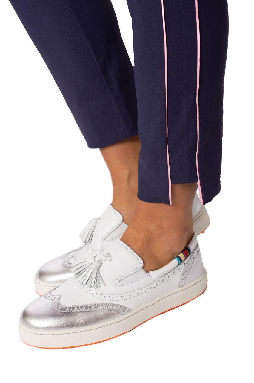 Navy/Light Pink Stretch Ankle Pant - GolftiniPant