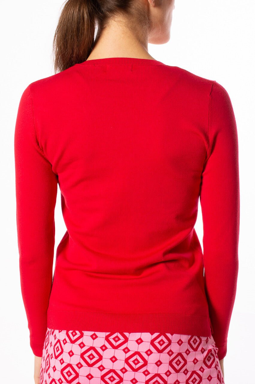 Red Stretch V - Neck Sweater - GolftiniSweaters