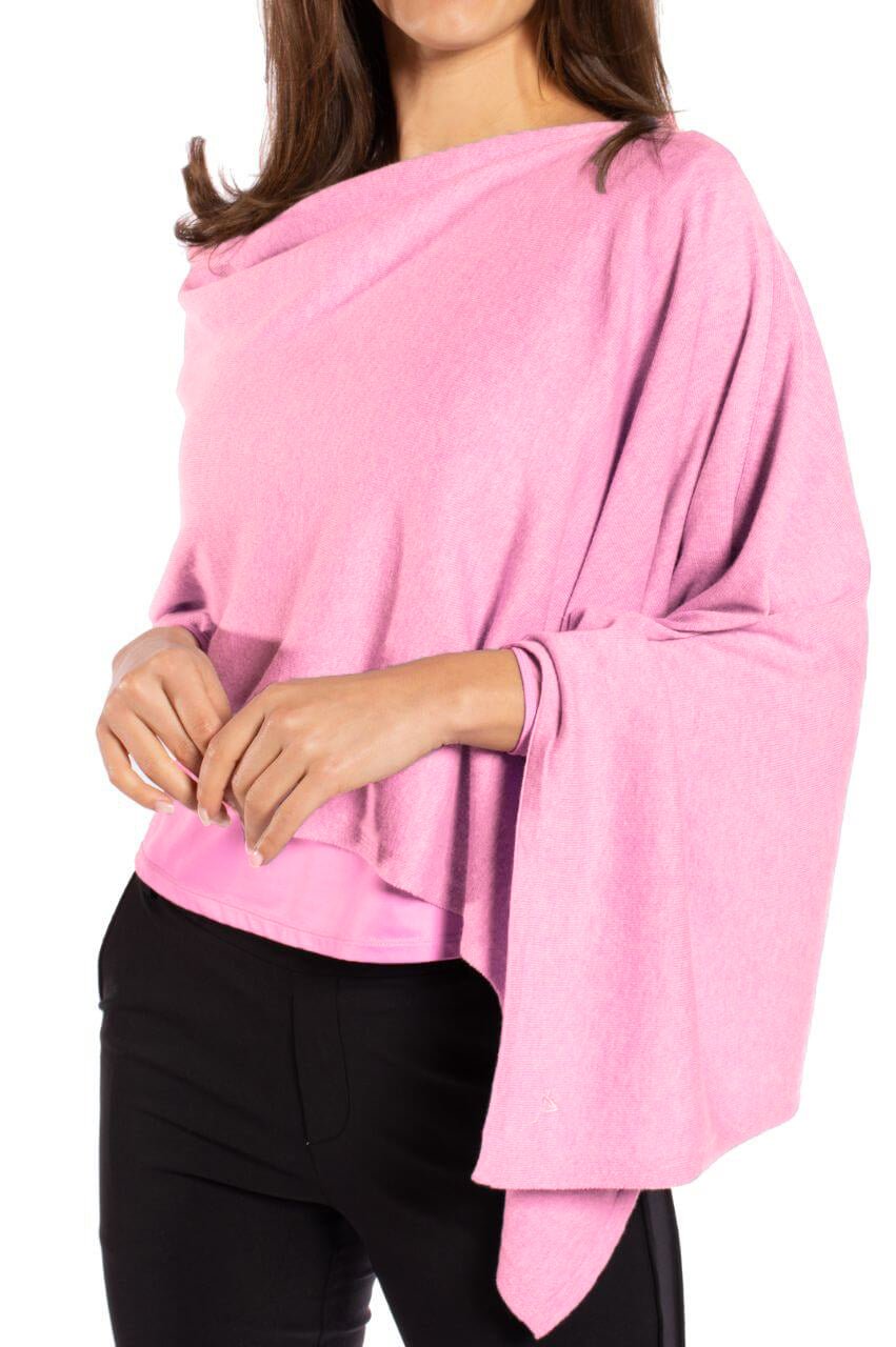 Rose Pink Cotton Cashmere Poncho - GolftiniPonchos