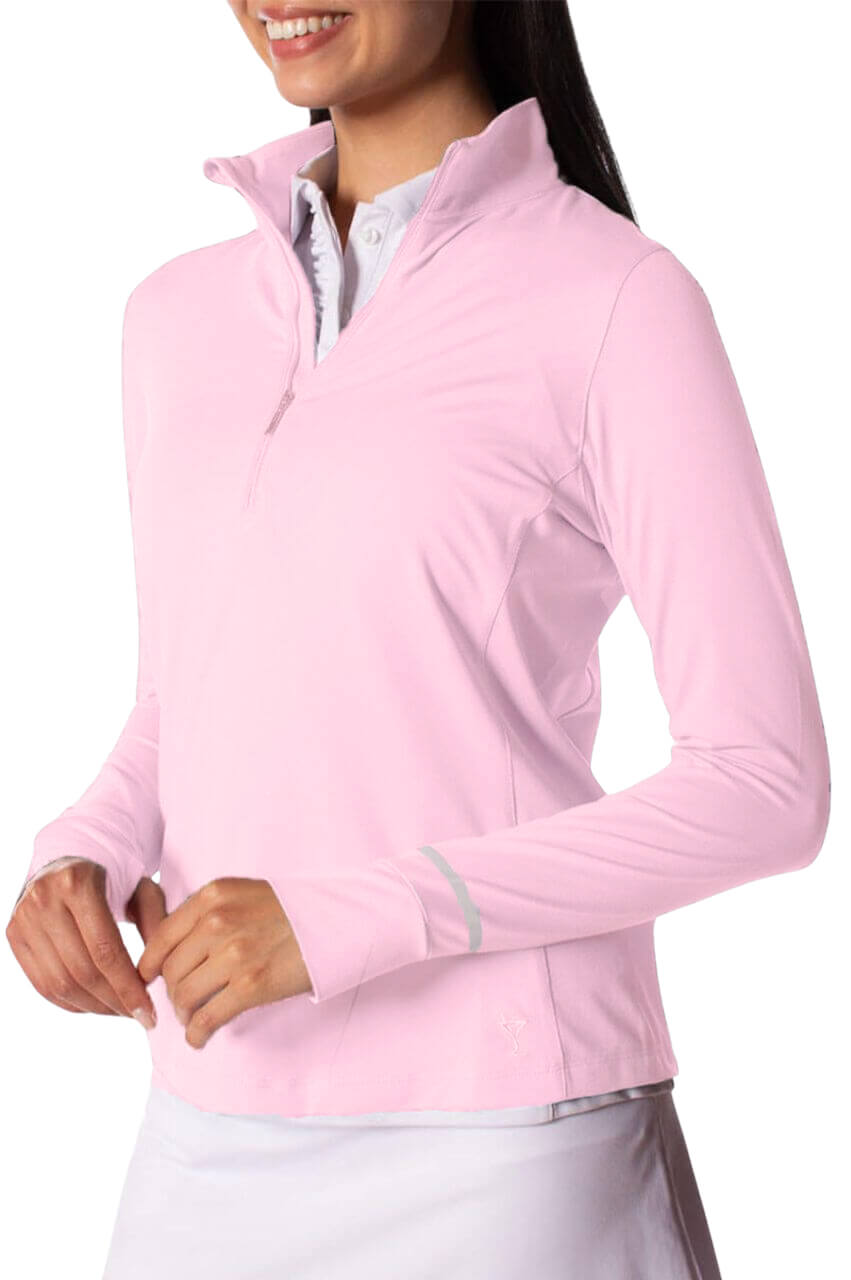 Rose Pink Fabulous Mock Pullover - GolftiniTops