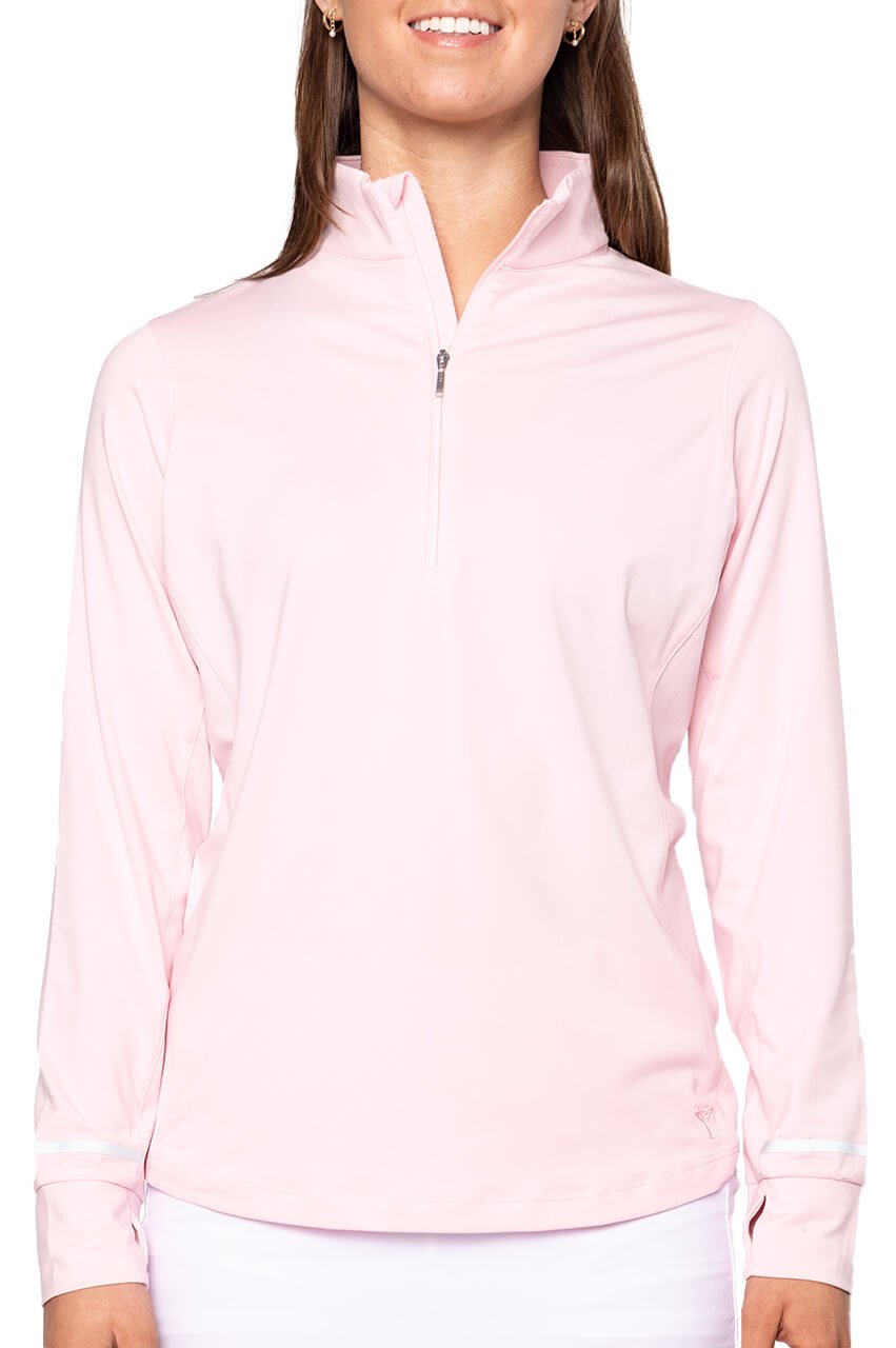 Rose Pink Fabulous Mock Pullover - GolftiniTops