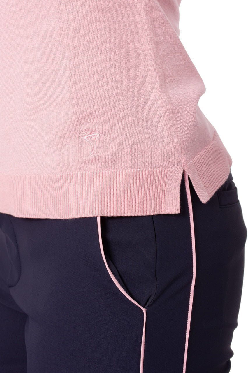 Rose Pink Stretch V - Neck Sweater - GolftiniSweaters