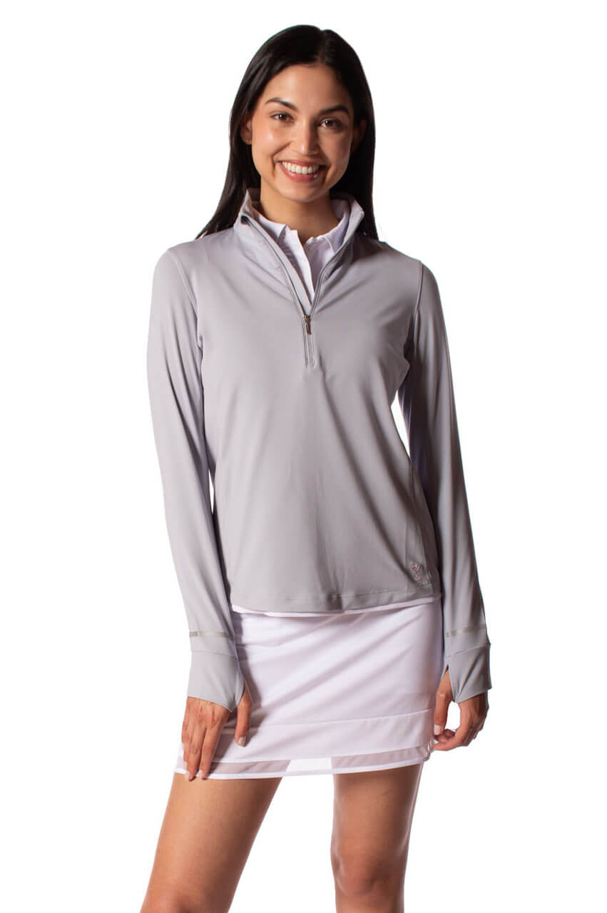 Silver Fabulous Mock Pullover - GolftiniTops