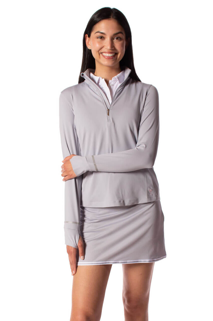 Silver Fabulous Mock Pullover - GolftiniTops