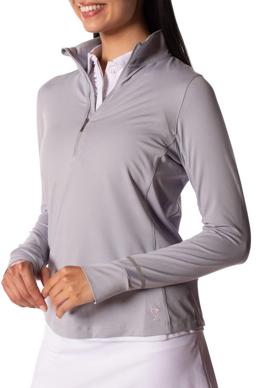 Silver Fabulous Mock Pullover - GolftiniTops