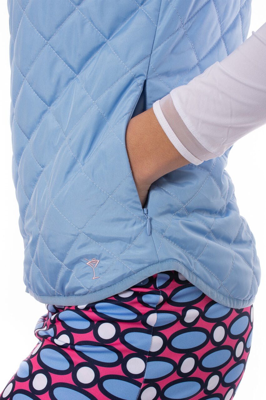 Sky Blue Quilted Wind Vest - GolftiniVests