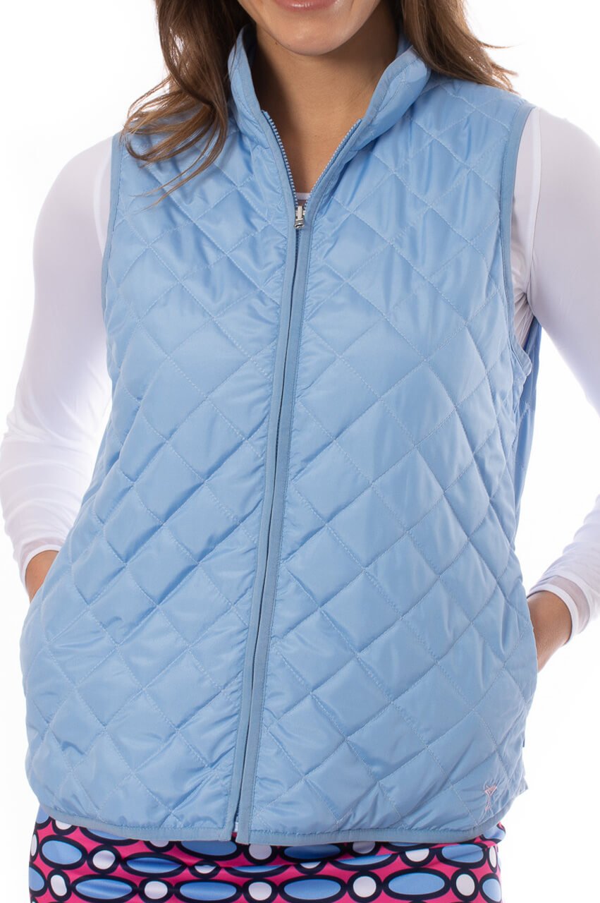 Sky Blue Quilted Wind Vest - GolftiniVests