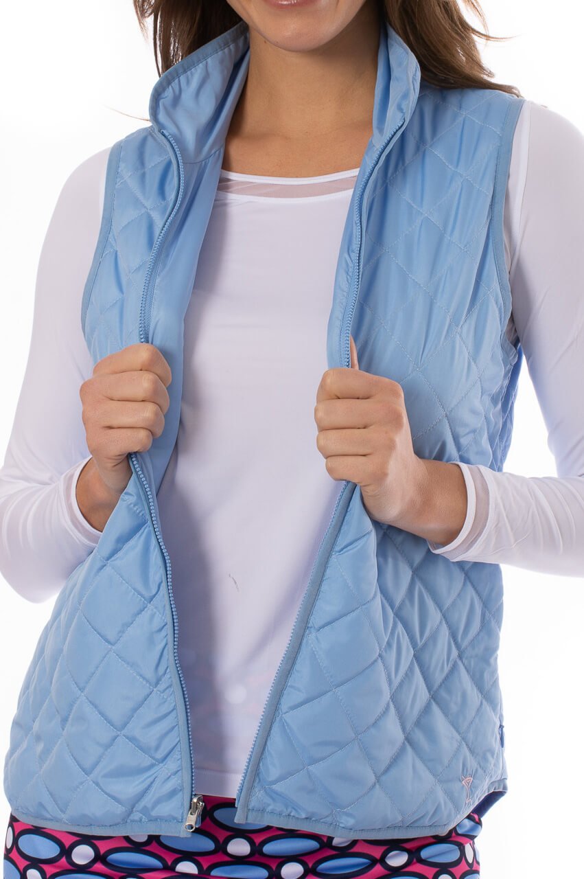 Sky Blue Quilted Wind Vest - GolftiniVests