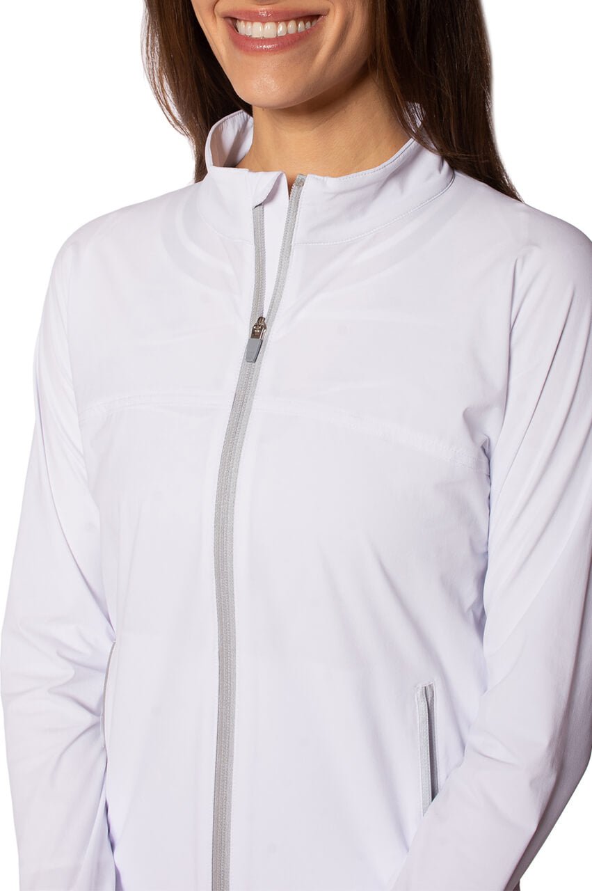 White Be An Athlete Jacket - GolftiniTops