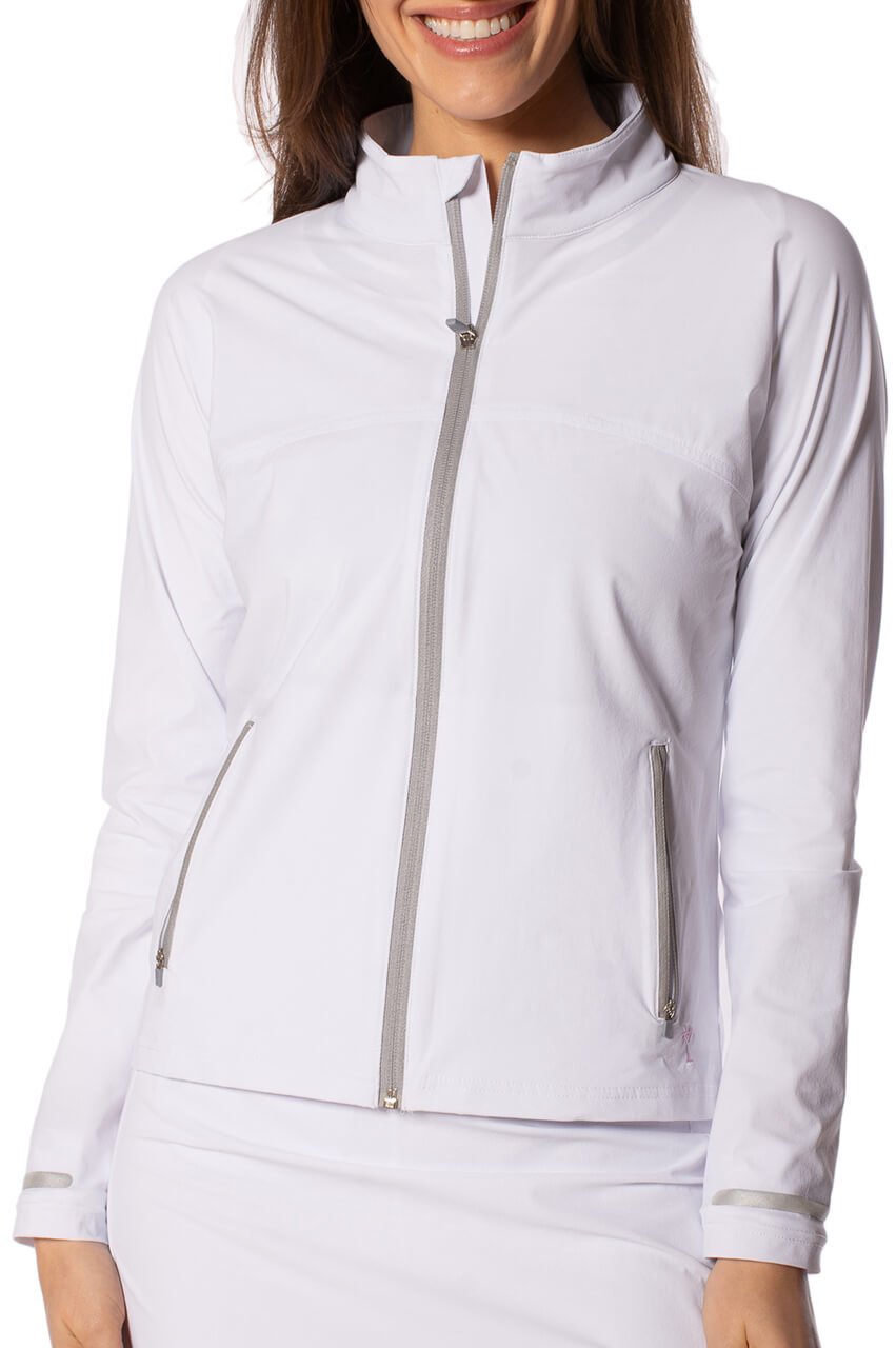 White Be An Athlete Jacket - GolftiniTops