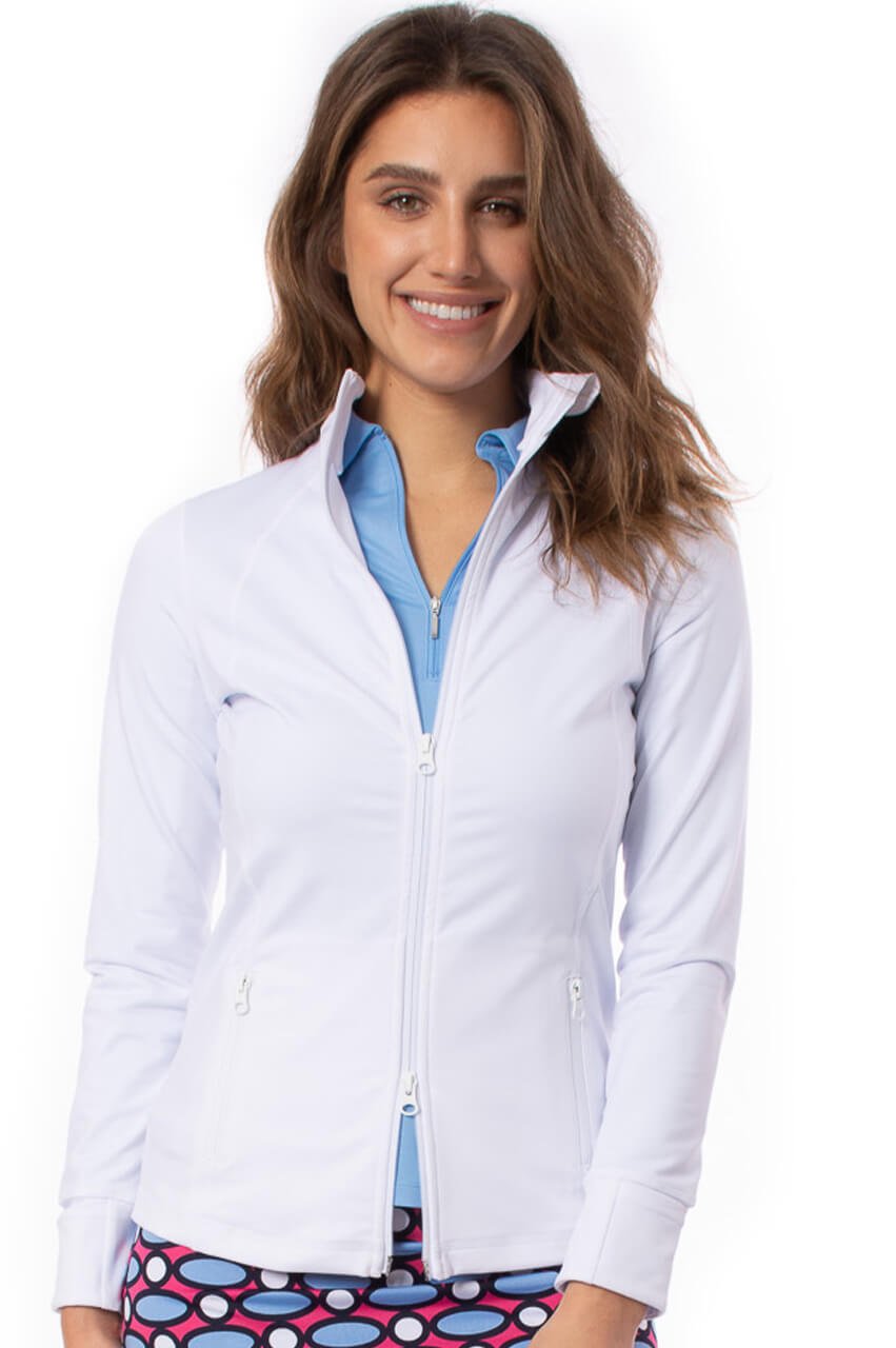 White Double - Zip Sport Jacket - GolftiniTech Jackets