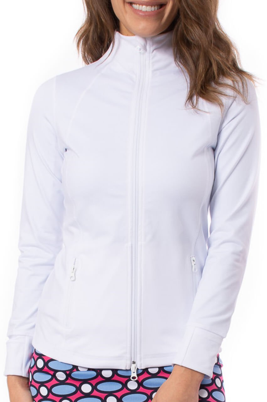 White Double - Zip Sport Jacket - GolftiniTech Jackets