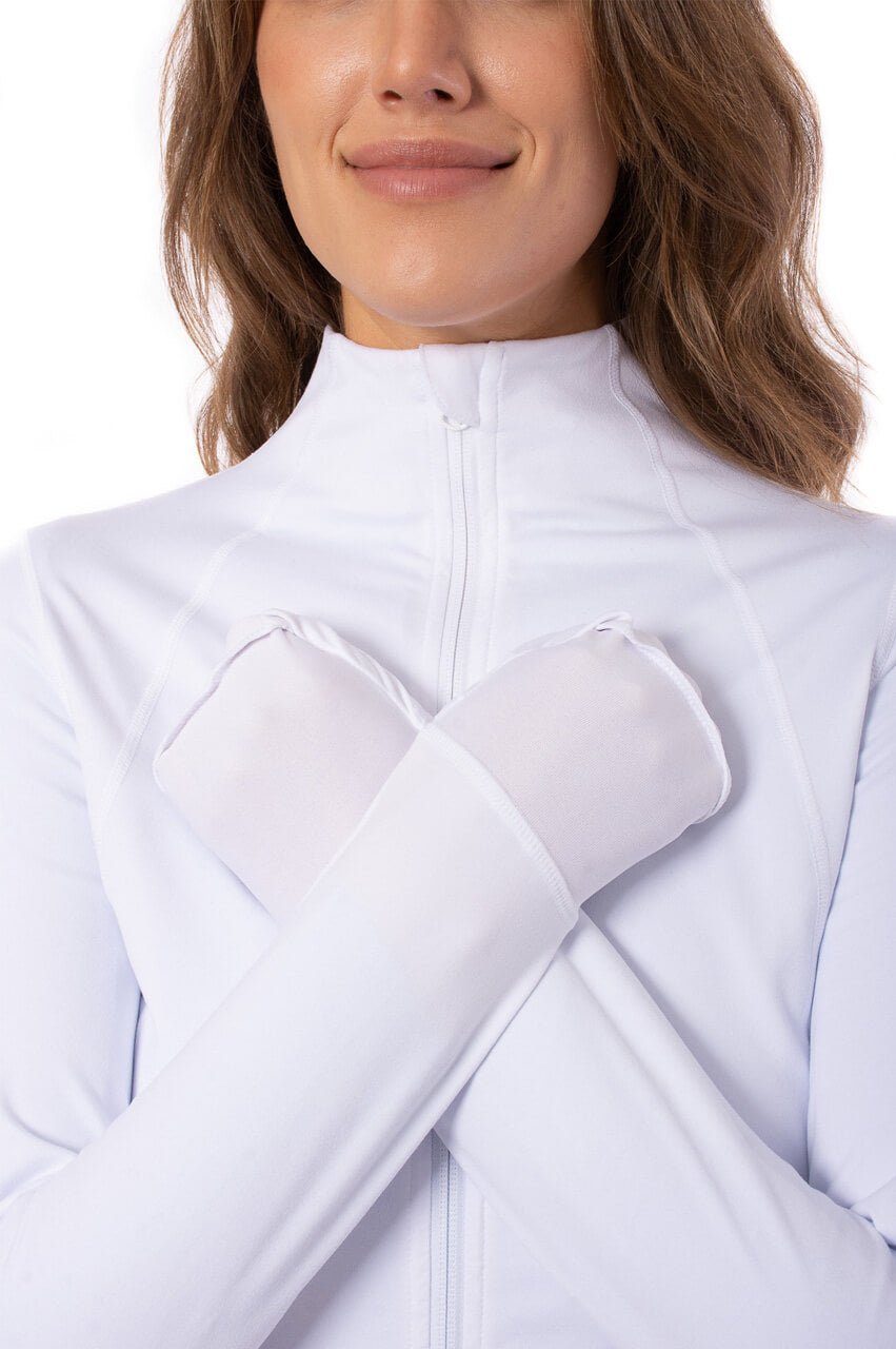 White Double - Zip Sport Jacket - GolftiniTech Jackets