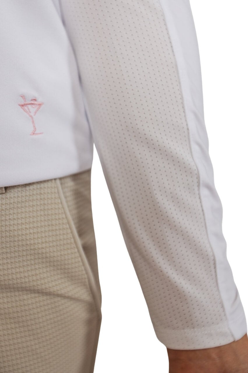 White Long Sleeve Lisa Sport Polo - GolftiniTops