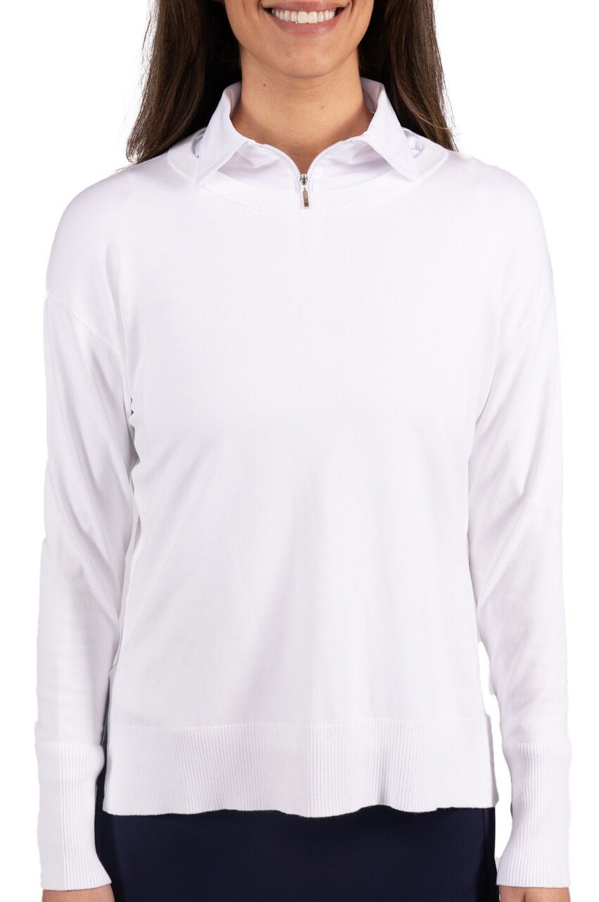 White Relaxed Fit Sweater - GolftiniSweaters