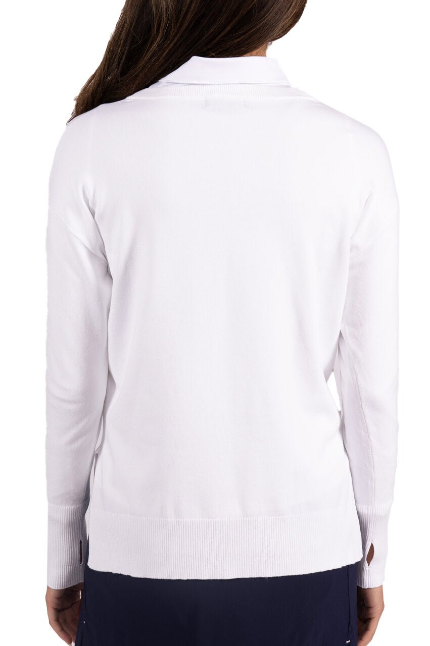 White Relaxed Fit Sweater - GolftiniSweaters