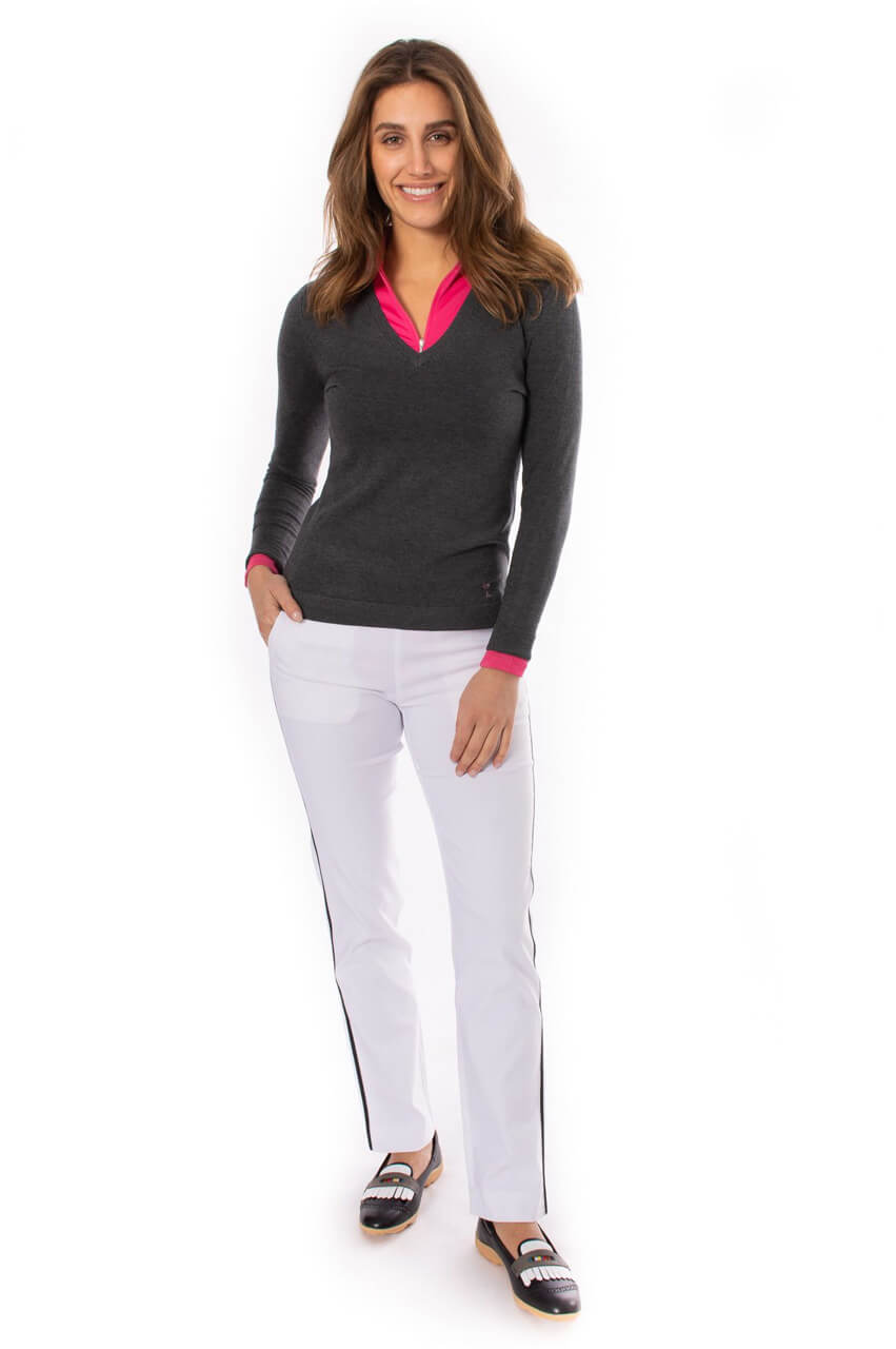 White Trophy Pull - On Pant - GolftiniPant