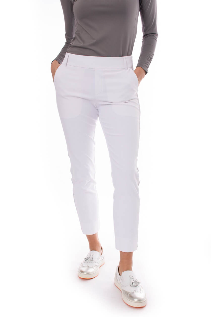 White/Silver Stretch Ankle Pant - GolftiniPant