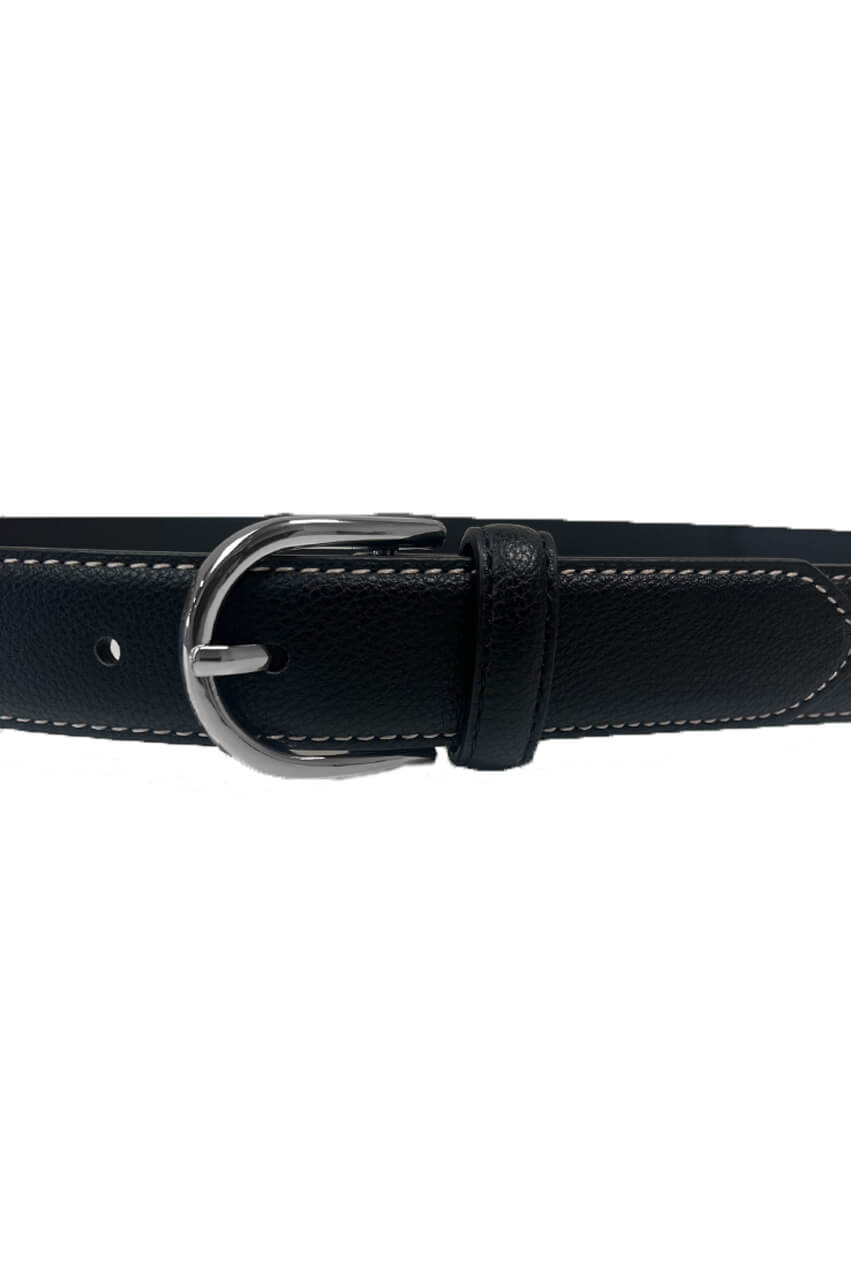 Women's Black Leather Belt - GolftiniAccessories