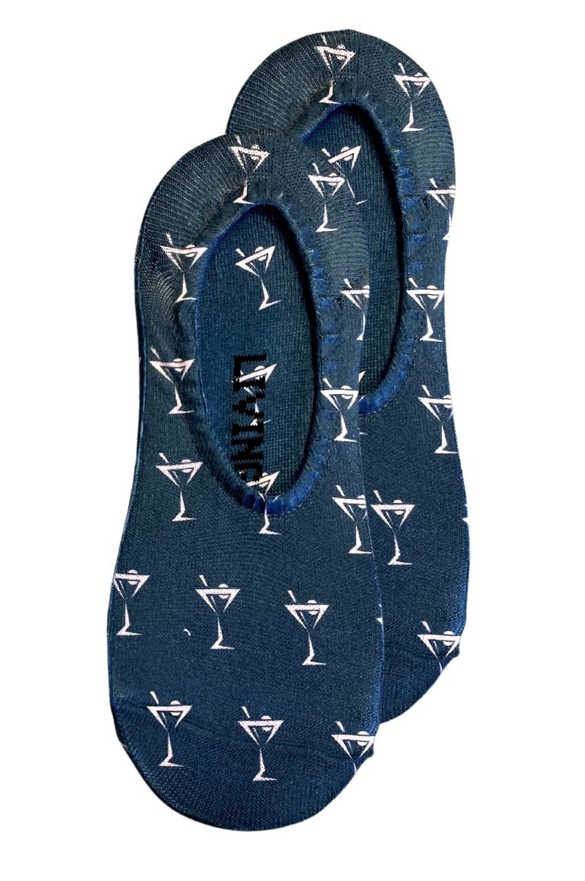 Women&#39;s Navy Dancing Martini No - Show Socks - GolftiniAccessories