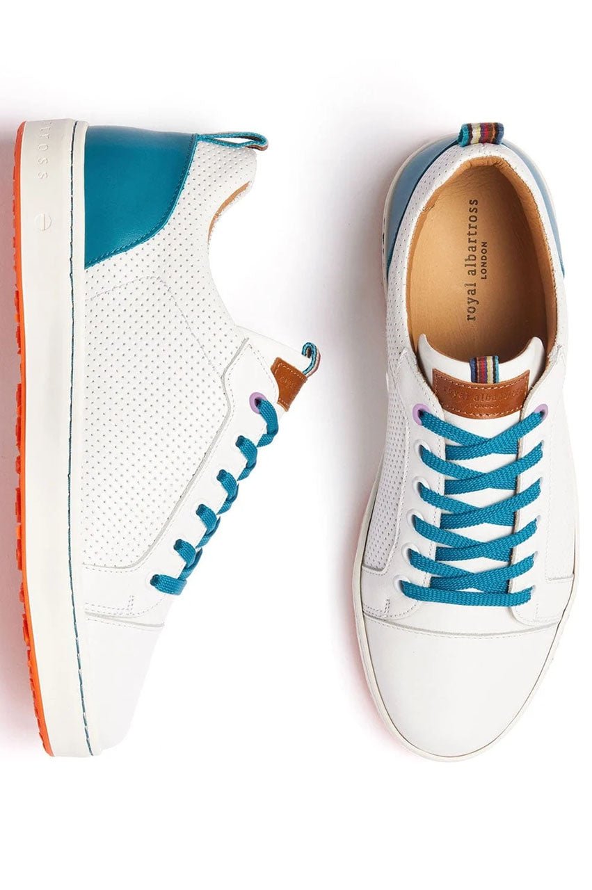 Women's Royal Albartross Golf Shoes | The Almafi White/Teal - GolftiniGolf Shoes