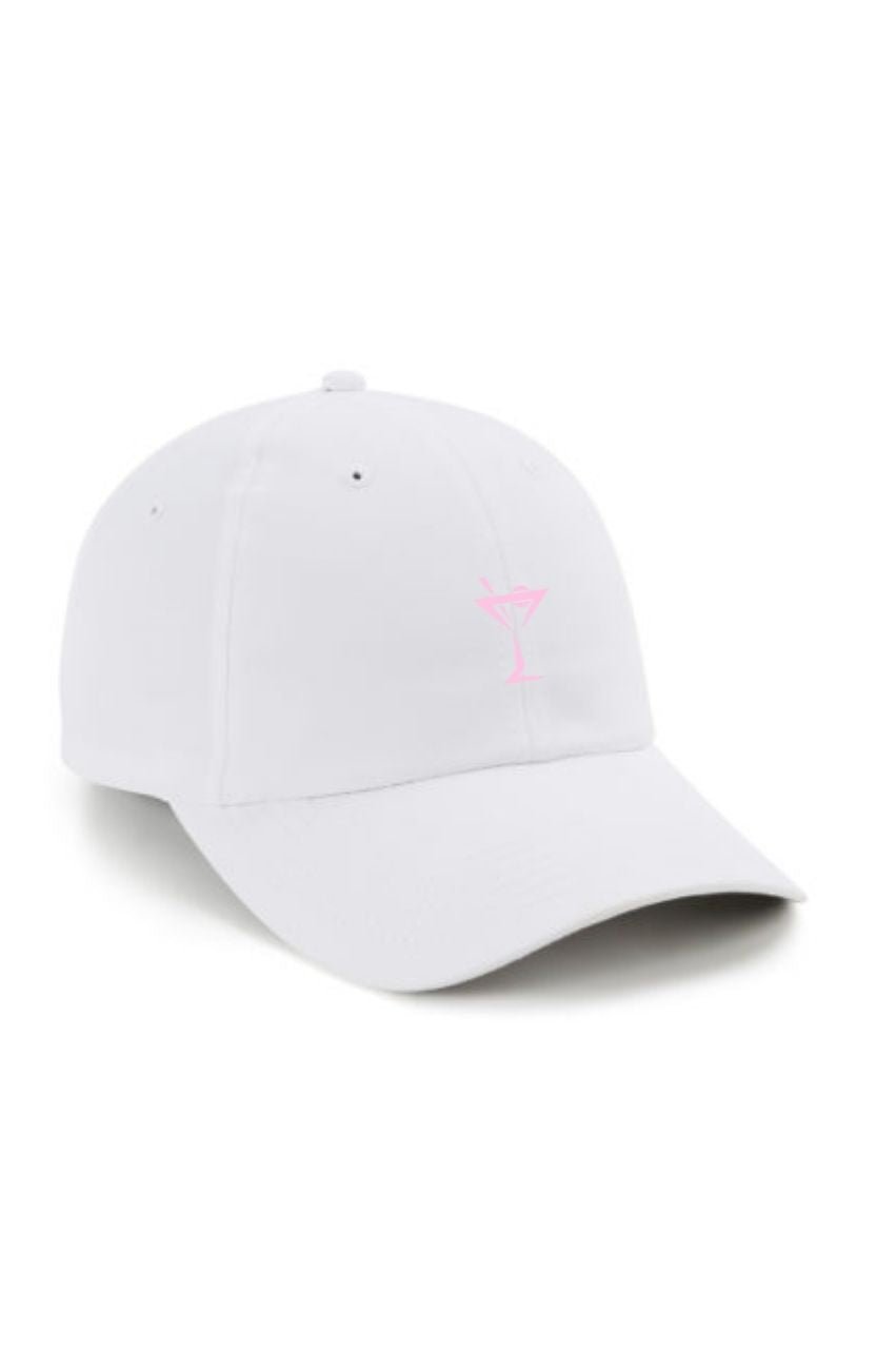 Women's White Small Fit Performance Hat (Pink) - GolftiniHats & Visors