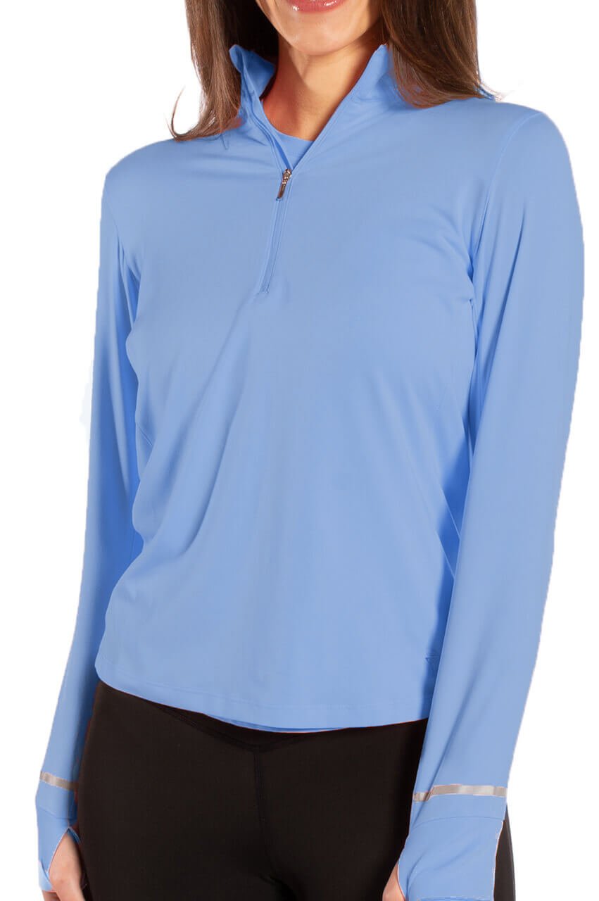 Zoo Blue Fabulous Mock Pullover - GolftiniTops